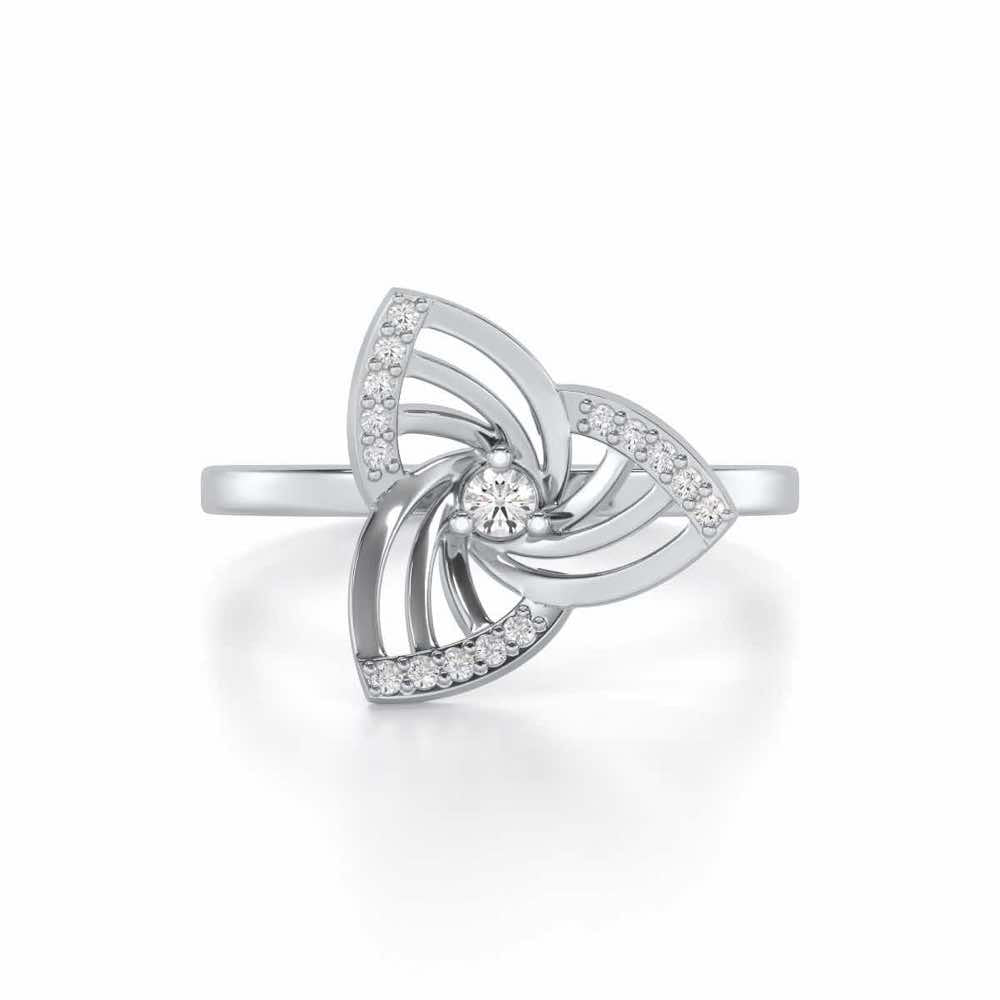 Mesh Twist Silver Ring - White Gold - Image 4