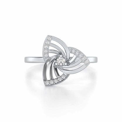 Mesh Twist Silver Ring - White Gold - Image 4