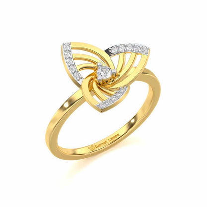 Mesh Twist Silver Ring - Yellow Gold - Image 1
