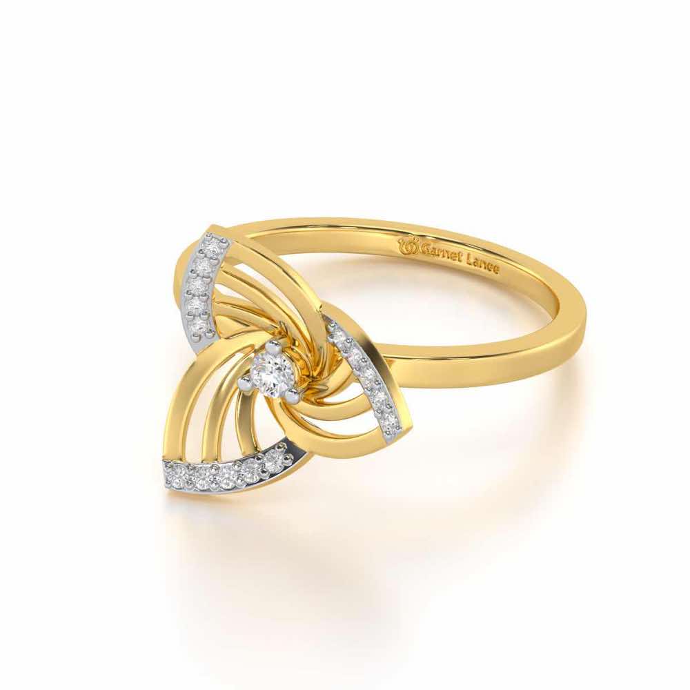 Mesh Twist Silver Ring - Yellow Gold - Image 2