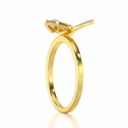 Mesh Twist Silver Ring - Yellow Gold - Image 3