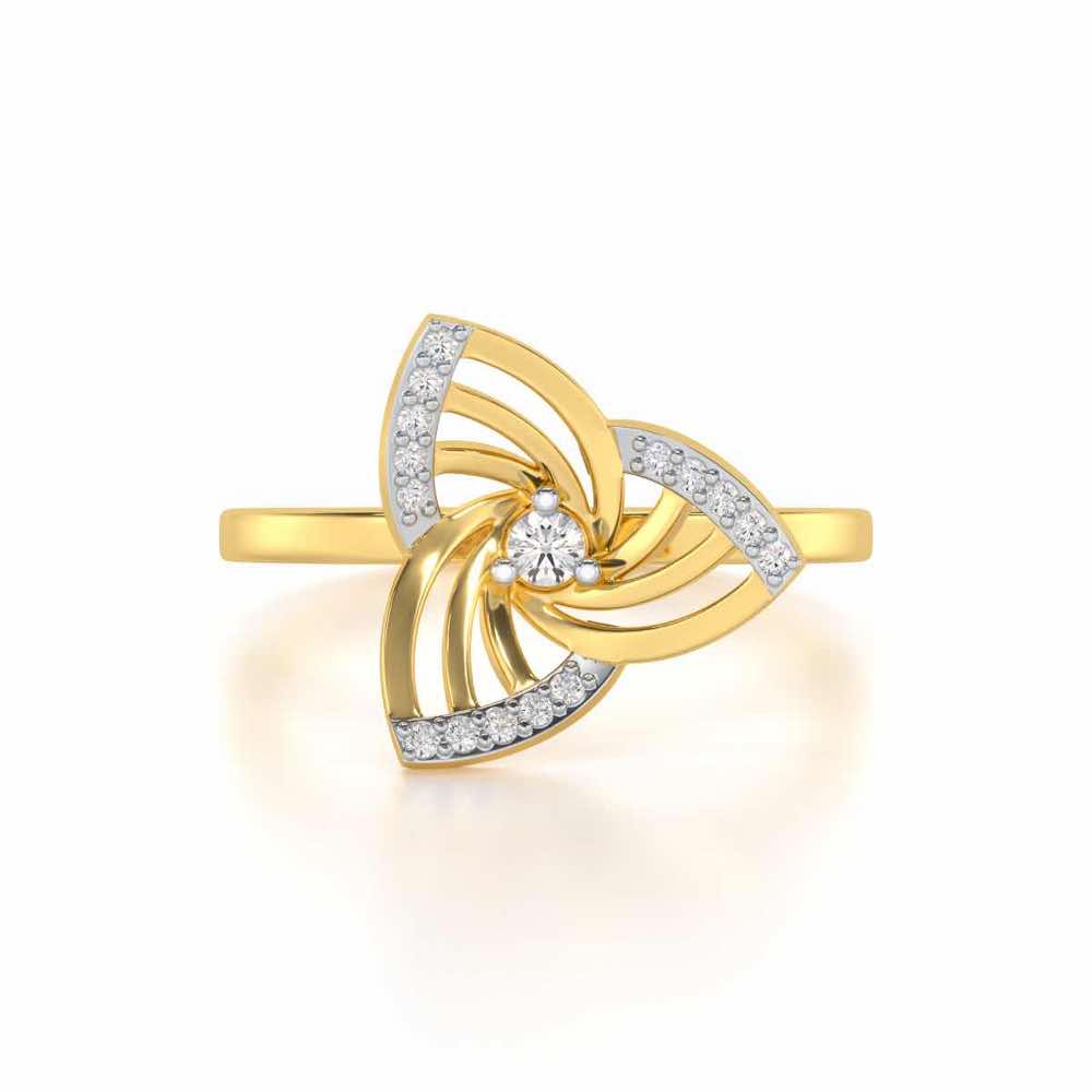 Mesh Twist Silver Ring - Yellow Gold - Image 4