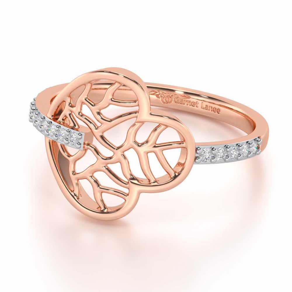 Meshed Luck Silver Ring - Rose Gold - Image 2