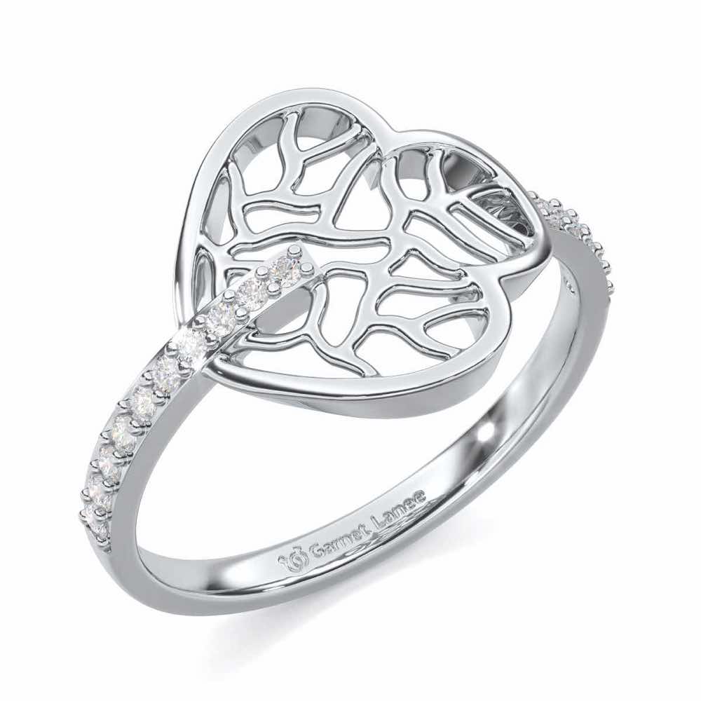 Meshed Luck Silver Ring - White Gold - Image 1