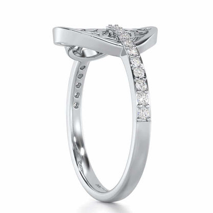 Meshed Luck Silver Ring - White Gold - Image 3