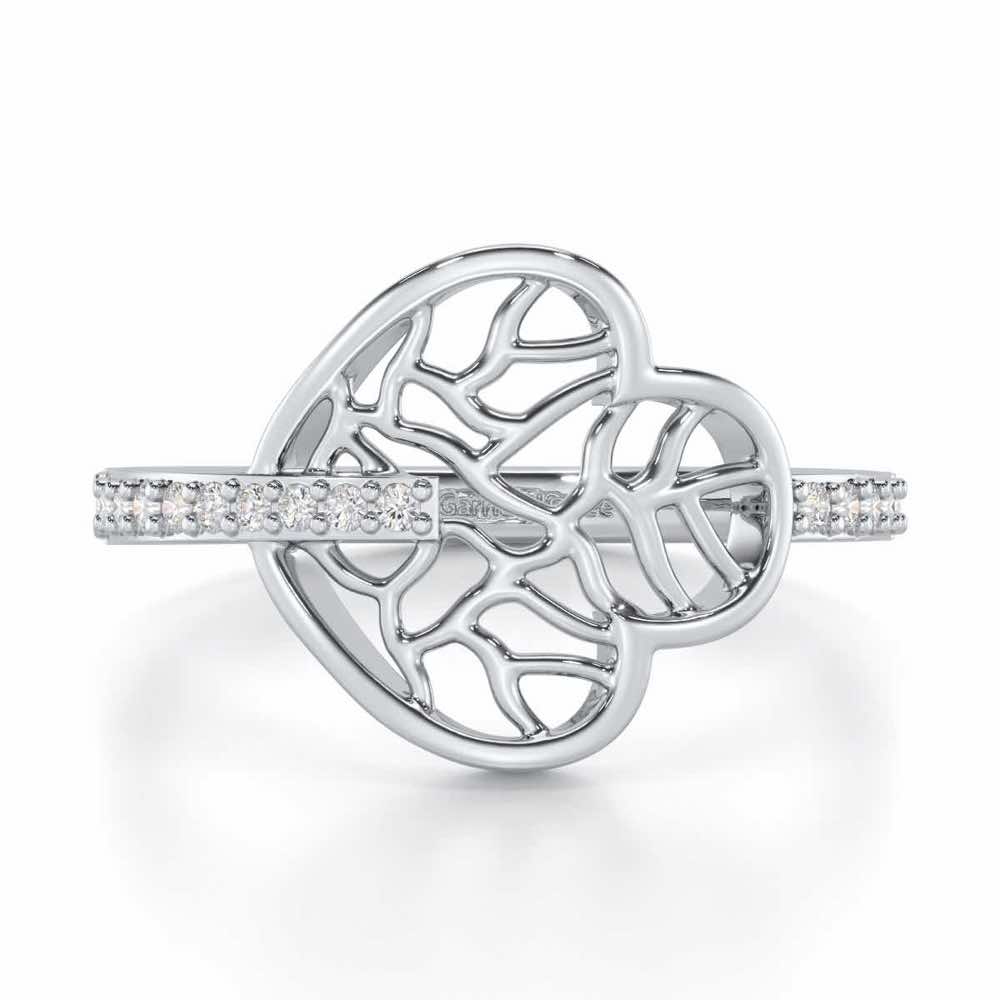 Meshed Luck Silver Ring - White Gold - Image 4