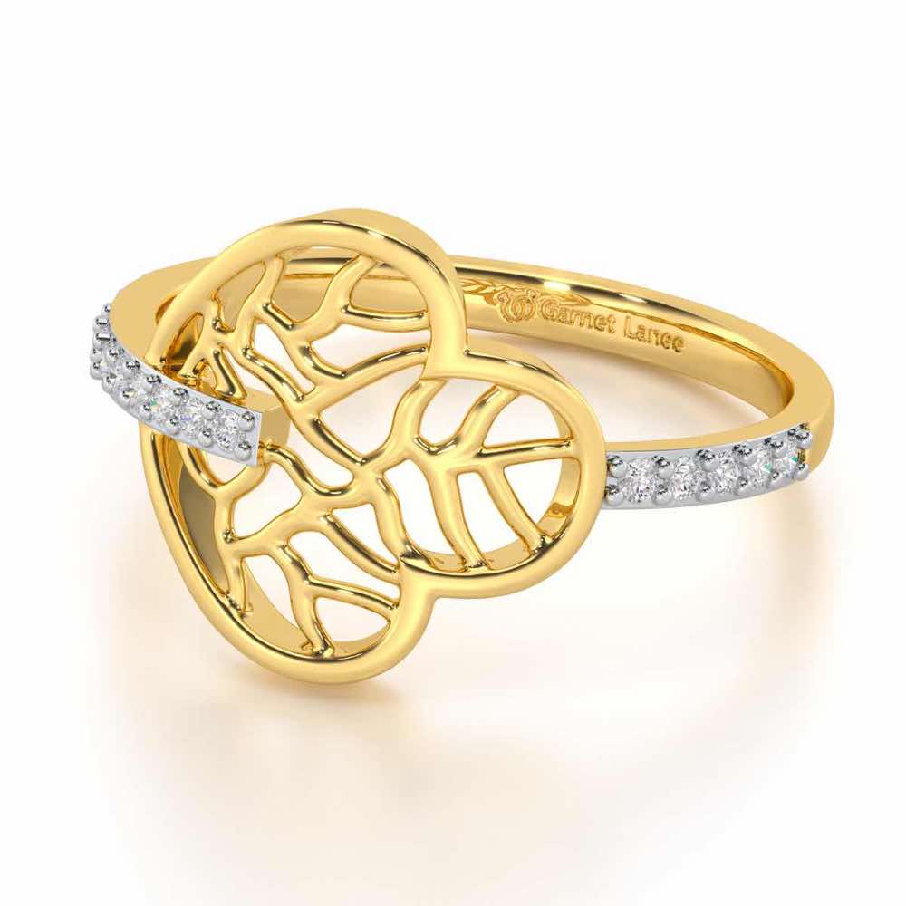Meshed Luck Silver Ring - Yellow Gold - Image 2
