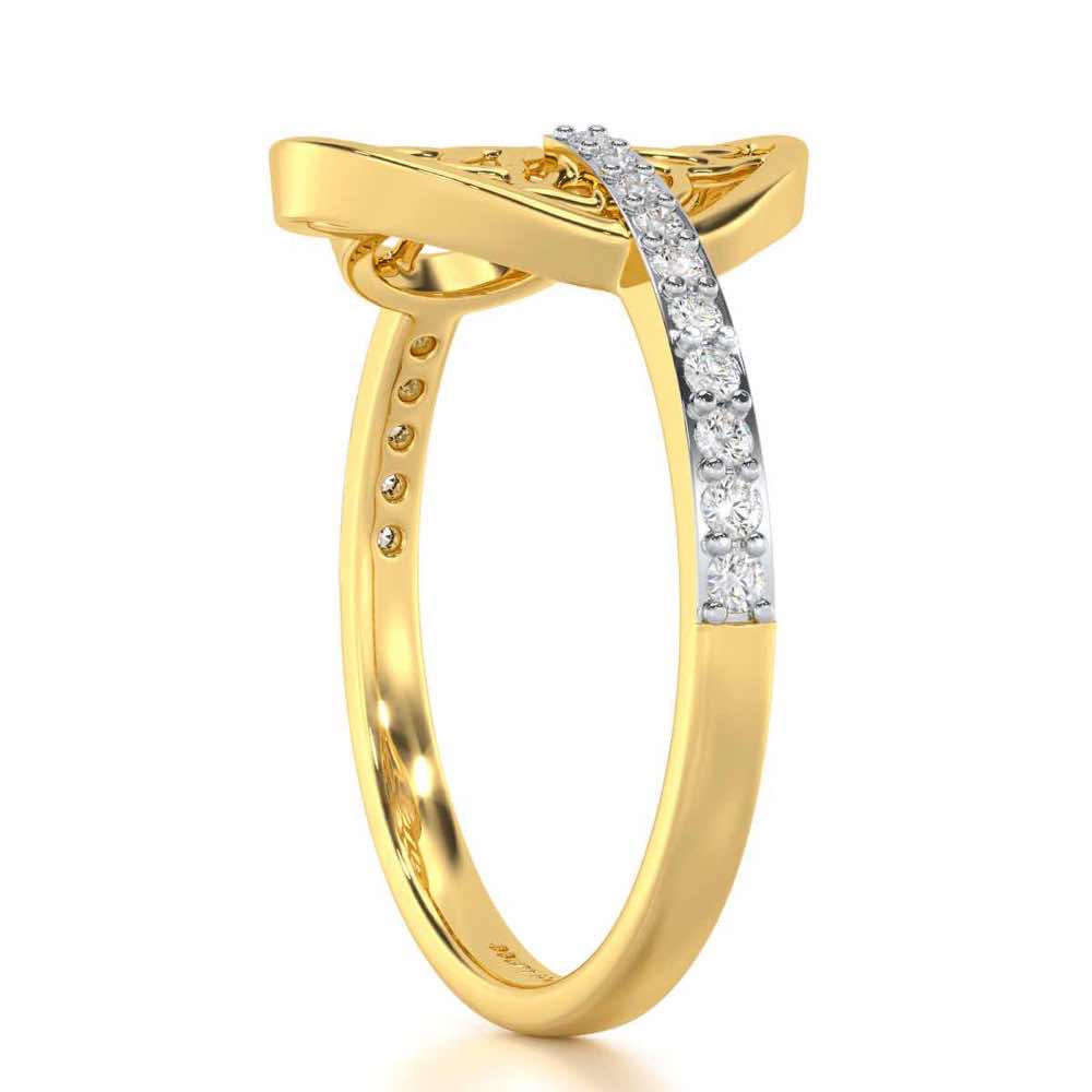 Meshed Luck Silver Ring - Yellow Gold - Image 3