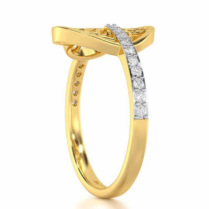 Meshed Luck Silver Ring - Yellow Gold - Image 3