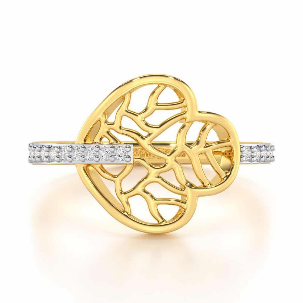 Meshed Luck Silver Ring - Yellow Gold - Image 4