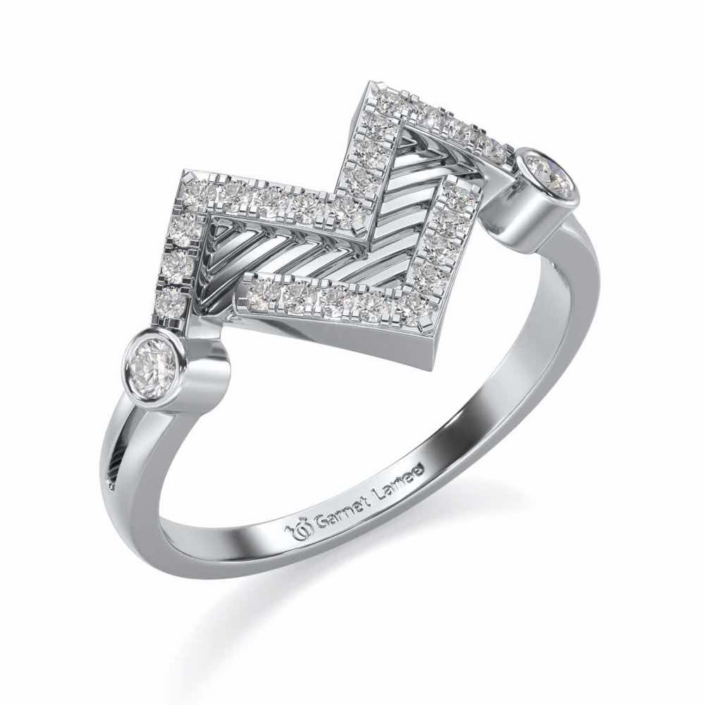 Metaverse Silver Ring - White Gold - Image 1