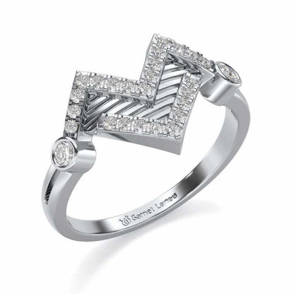 Metaverse Silver Ring - White Gold - Image 1