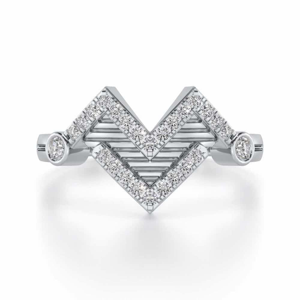 Metaverse Silver Ring - White Gold - Image 4
