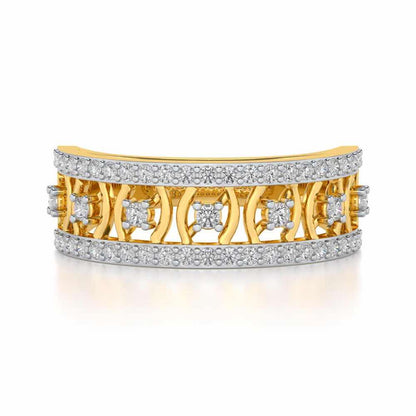 Mez-Shine Silver Band Ring - Yellow Gold - Image 4