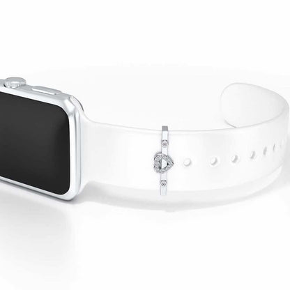 Mid Heart Silver Watch Band - White Gold - Image 1
