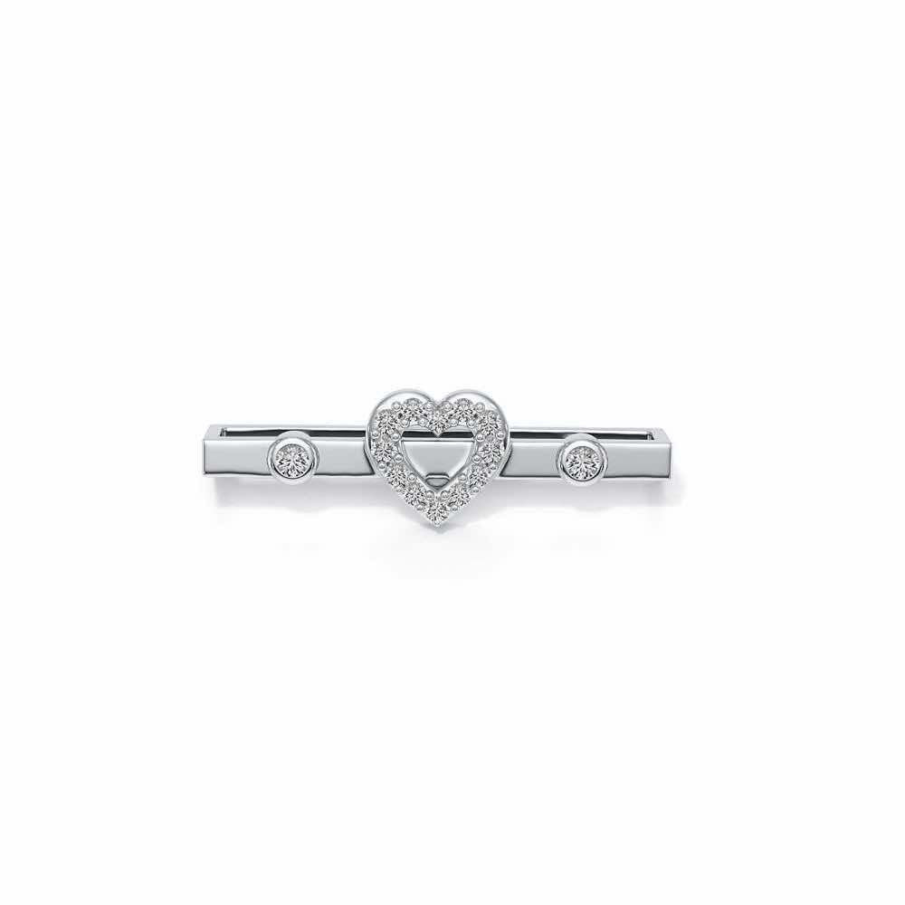 Mid Heart Silver Watch Band - White Gold - Image 2