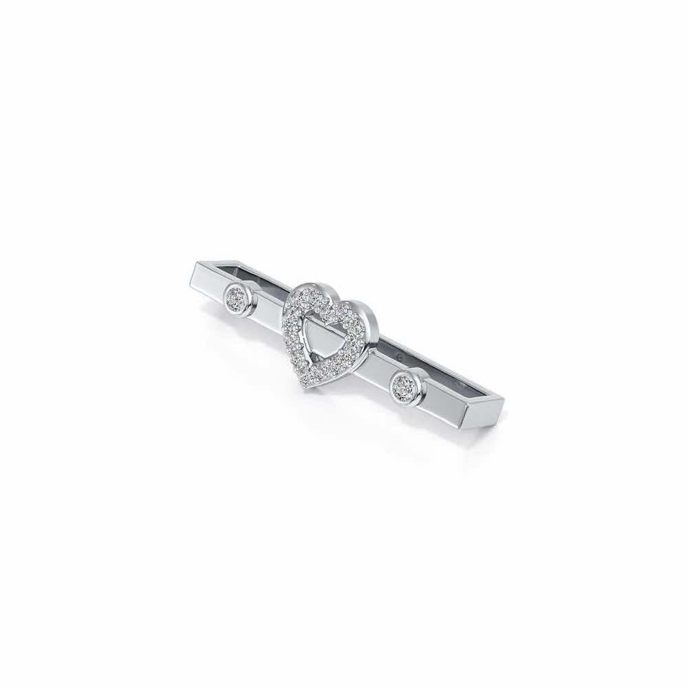 Mid Heart Silver Watch Band - White Gold - Image 3