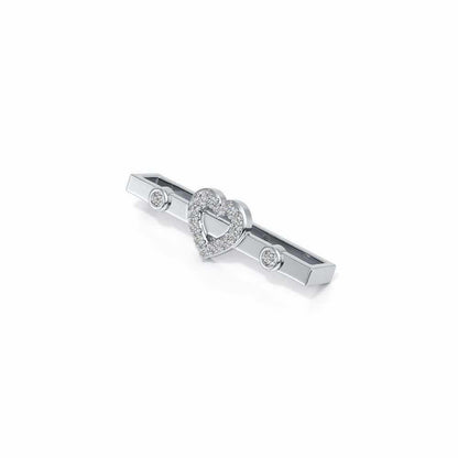 Mid Heart Silver Watch Band - White Gold - Image 3