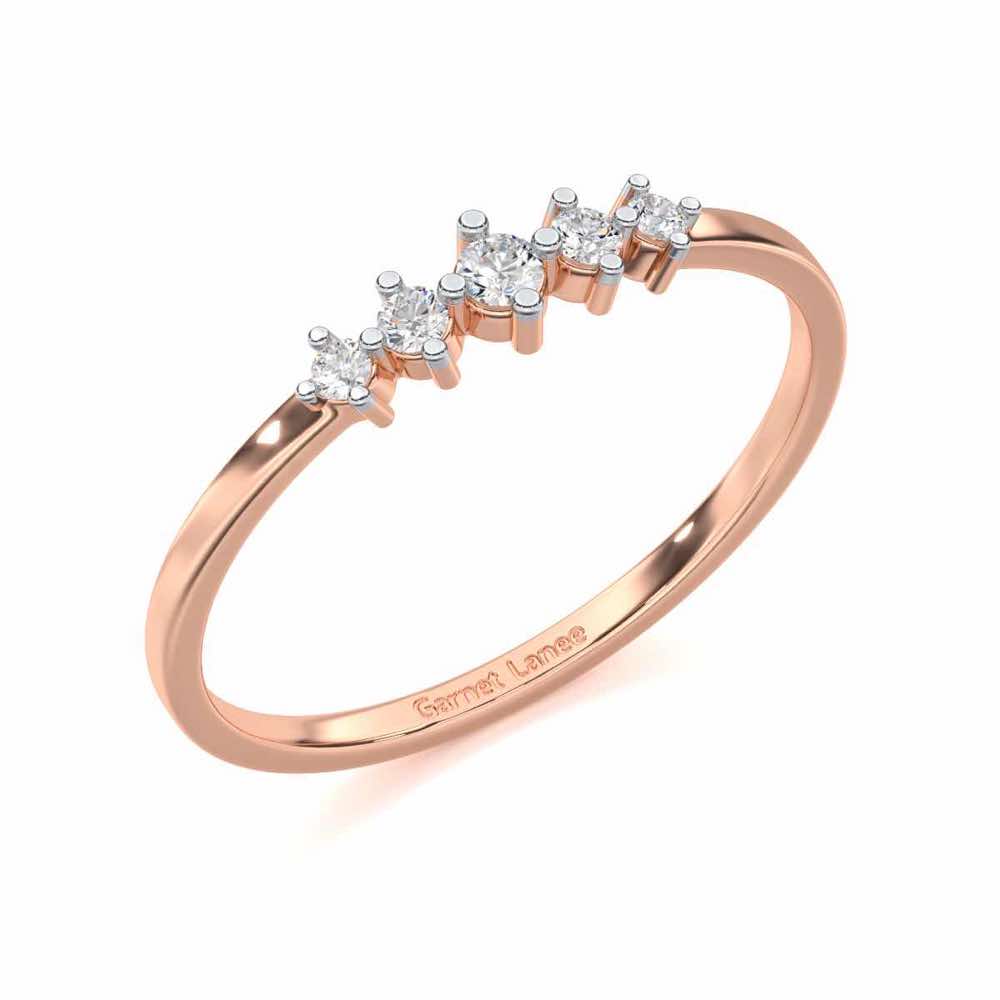 Midnight Mirage Silver Ring - Rose Gold - Image 1