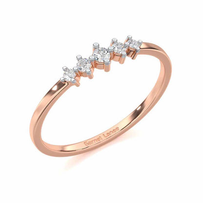 Midnight Mirage Silver Ring - Rose Gold - Image 1