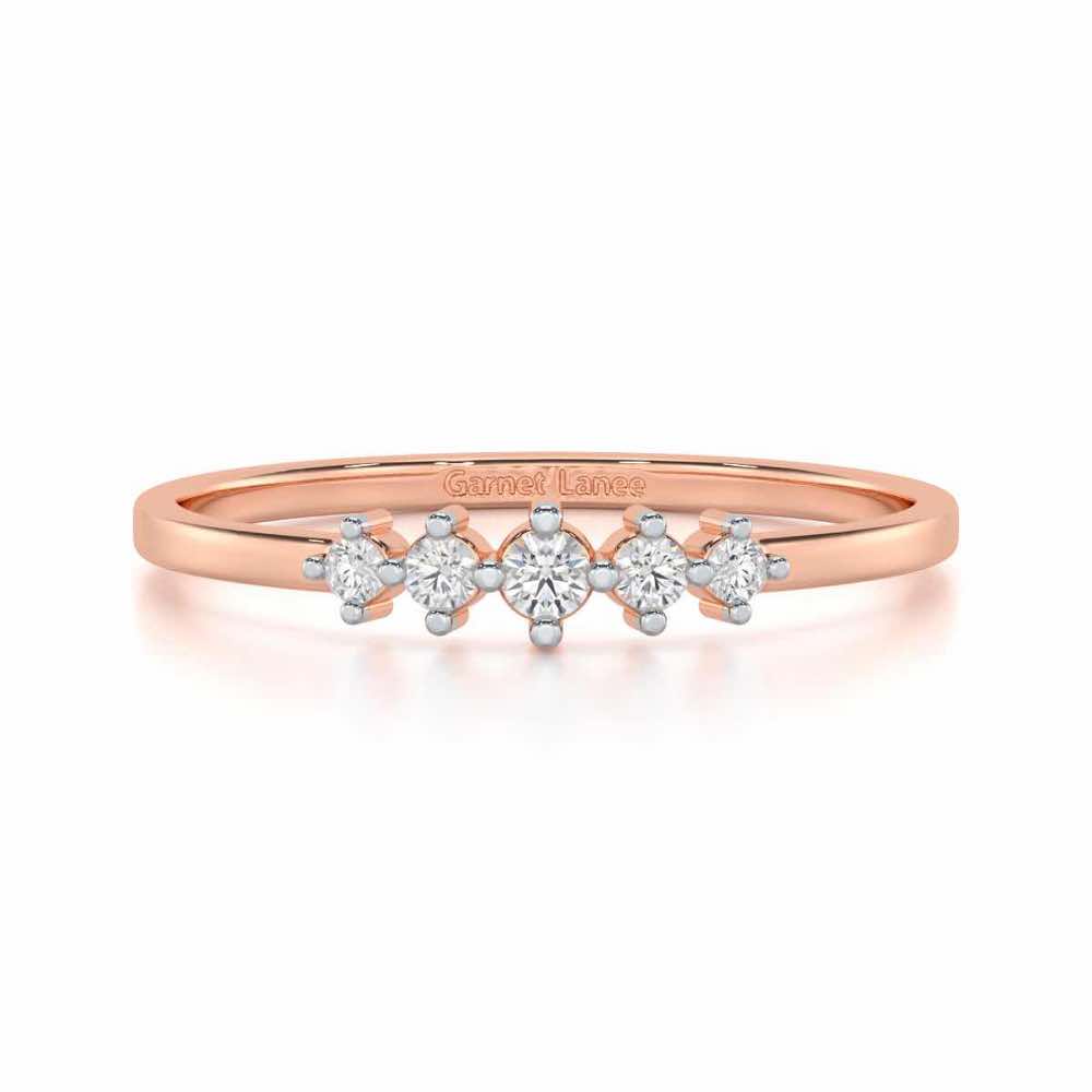 Midnight Mirage Silver Ring - Rose Gold - Image 4