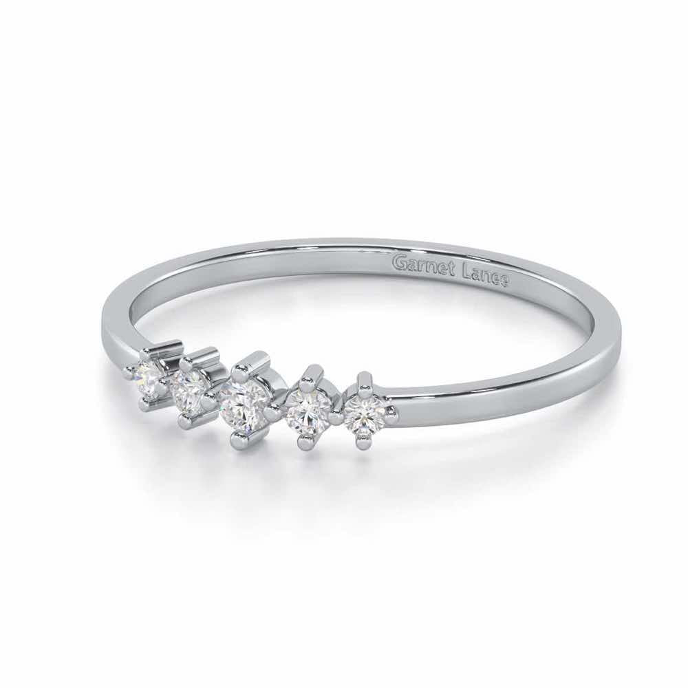 Midnight Mirage Silver Ring - White Gold - Image 2