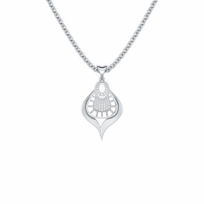 Milan Leela Silver Pendant - White Gold - Image 1