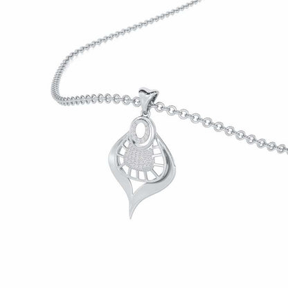 Milan Leela Silver Pendant - White Gold - Image 2