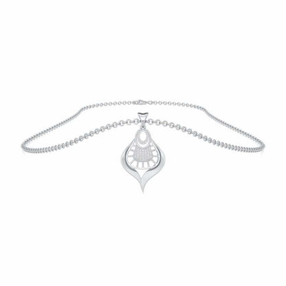Milan Leela Silver Pendant - White Gold - Image 3