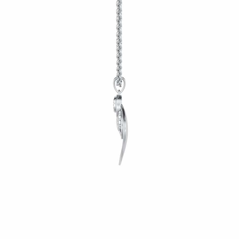 Milan Leela Silver Pendant - White Gold - Image 4