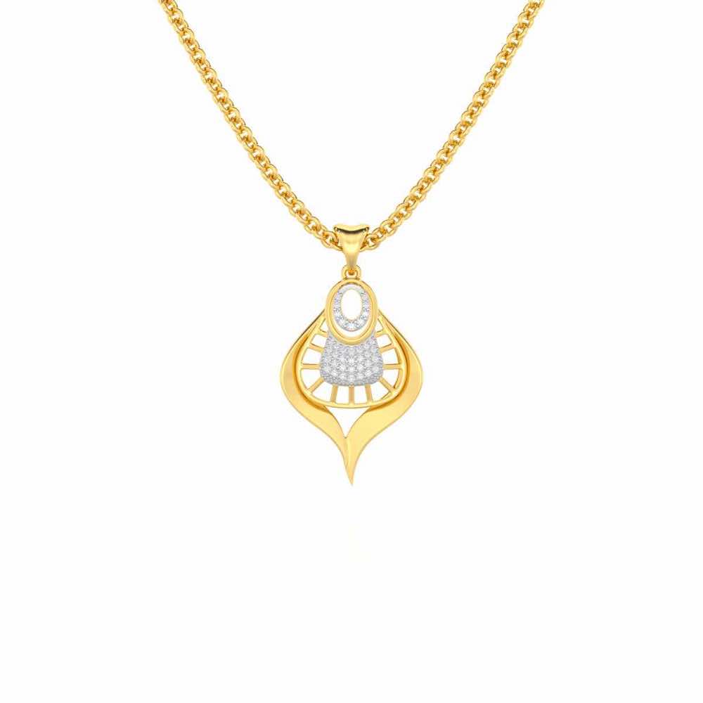 Milan Leela Silver Pendant - Yellow Gold - Image 1