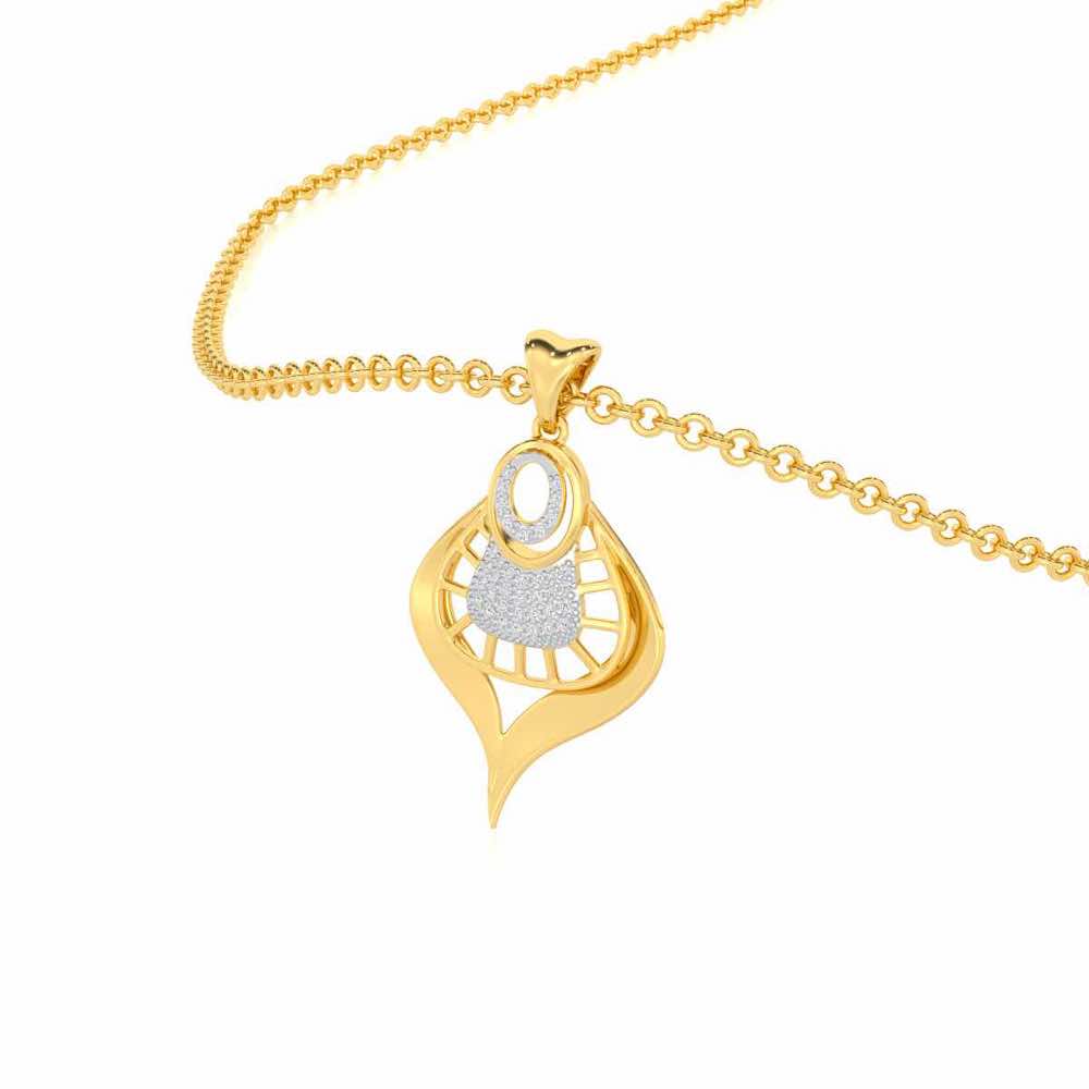 Milan Leela Silver Pendant - Yellow Gold - Image 2