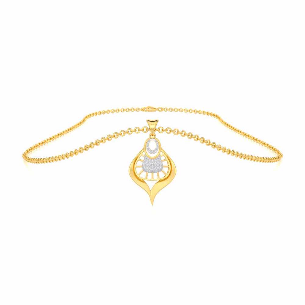 Milan Leela Silver Pendant - Yellow Gold - Image 3