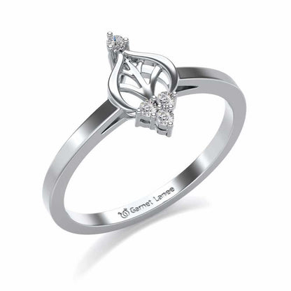 Mini Crown Silver Ring - White Gold - Image 1