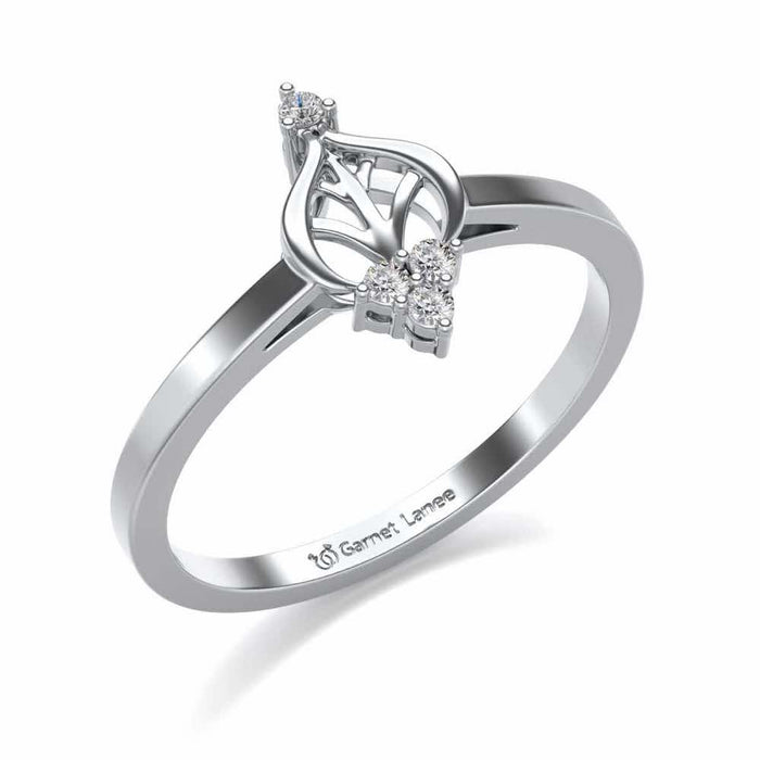Mini Crown Silver Ring - White Gold - Image 1