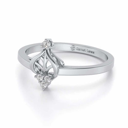 Mini Crown Silver Ring - White Gold - Image 2