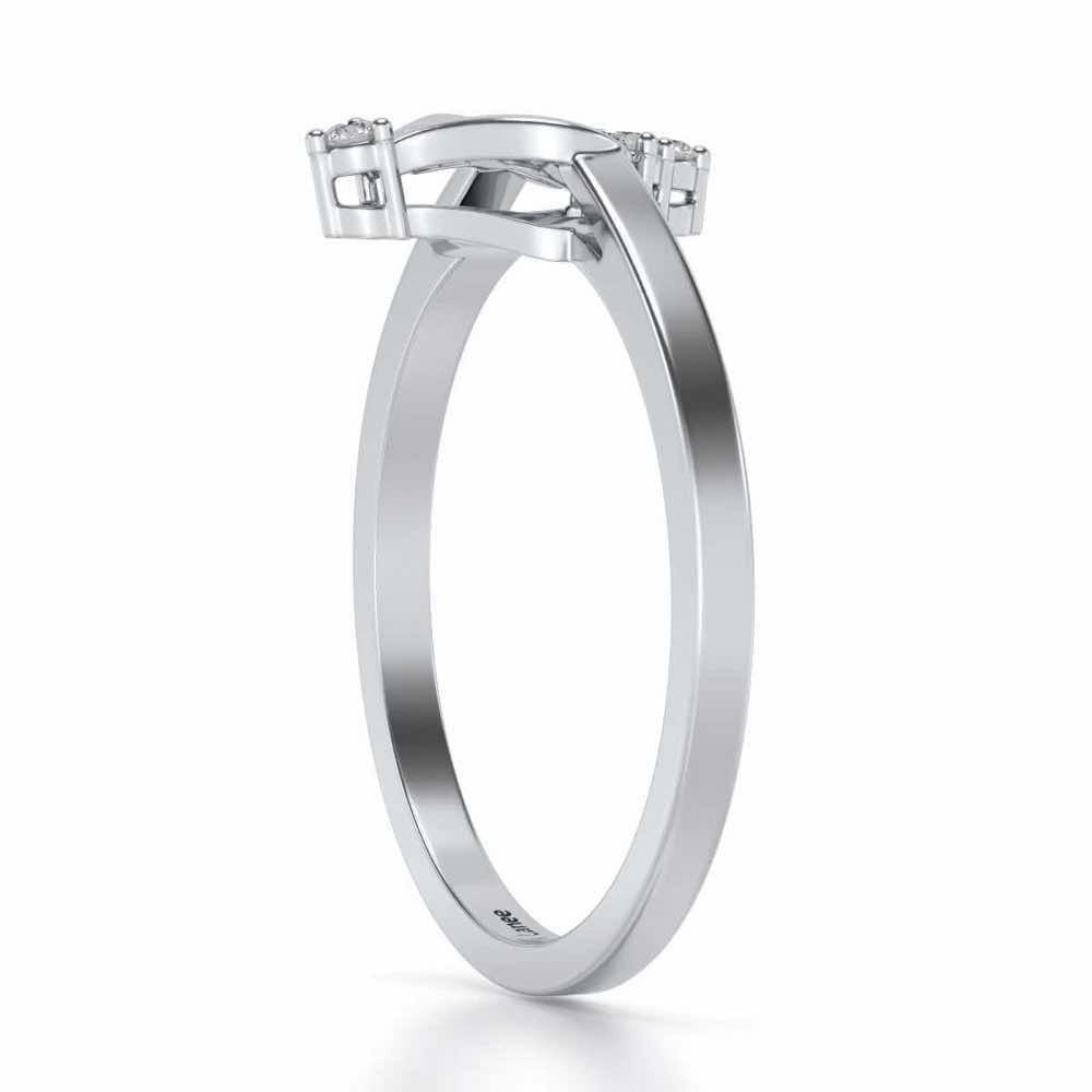 Mini Crown Silver Ring - White Gold - Image 3