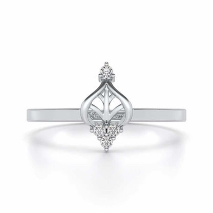 Mini Crown Silver Ring - White Gold - Image 4