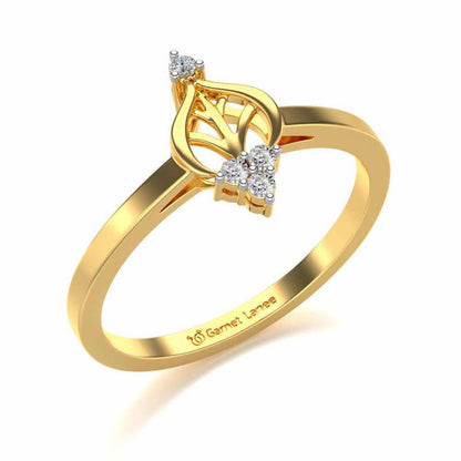 Mini Crown Silver Ring - Yellow Gold - Image 1