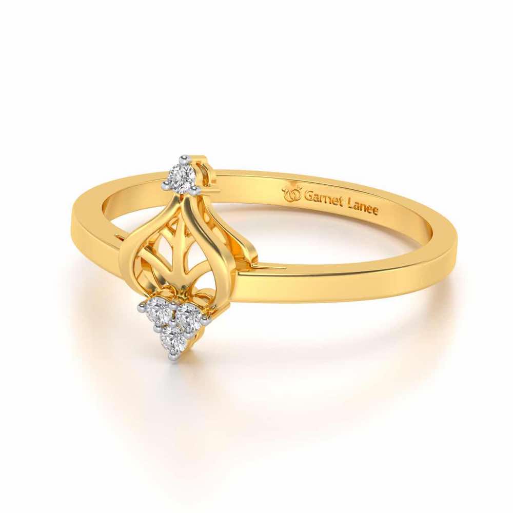 Mini Crown Silver Ring - Yellow Gold - Image 2