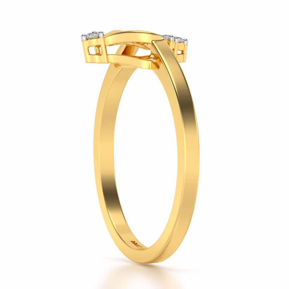 Mini Crown Silver Ring - Yellow Gold - Image 3