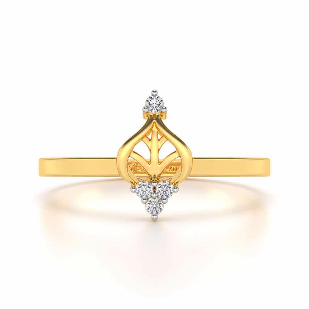 Mini Crown Silver Ring - Yellow Gold - Image 4