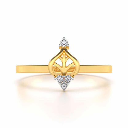 Mini Crown Silver Ring - Yellow Gold - Image 4