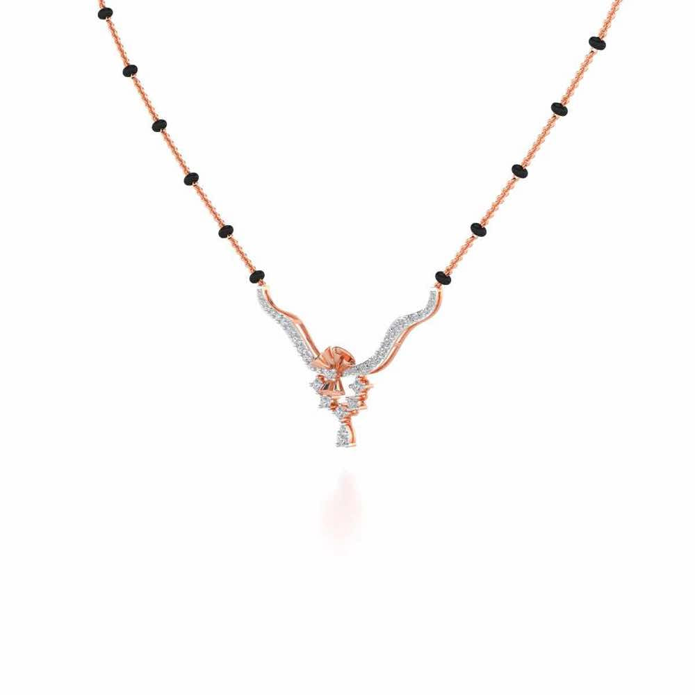 Mint Flora Silver Mangalsutra - Rose Gold - Image 2