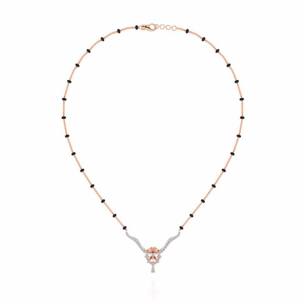 Mint Flora Silver Mangalsutra - Rose Gold - Image 3