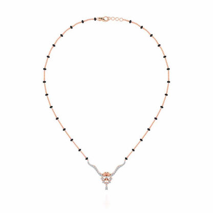 Mint Flora Silver Mangalsutra - Rose Gold - Image 3