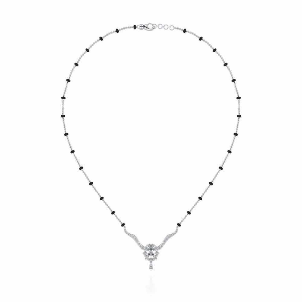 Mint Flora Silver Mangalsutra - White Gold - Image 3