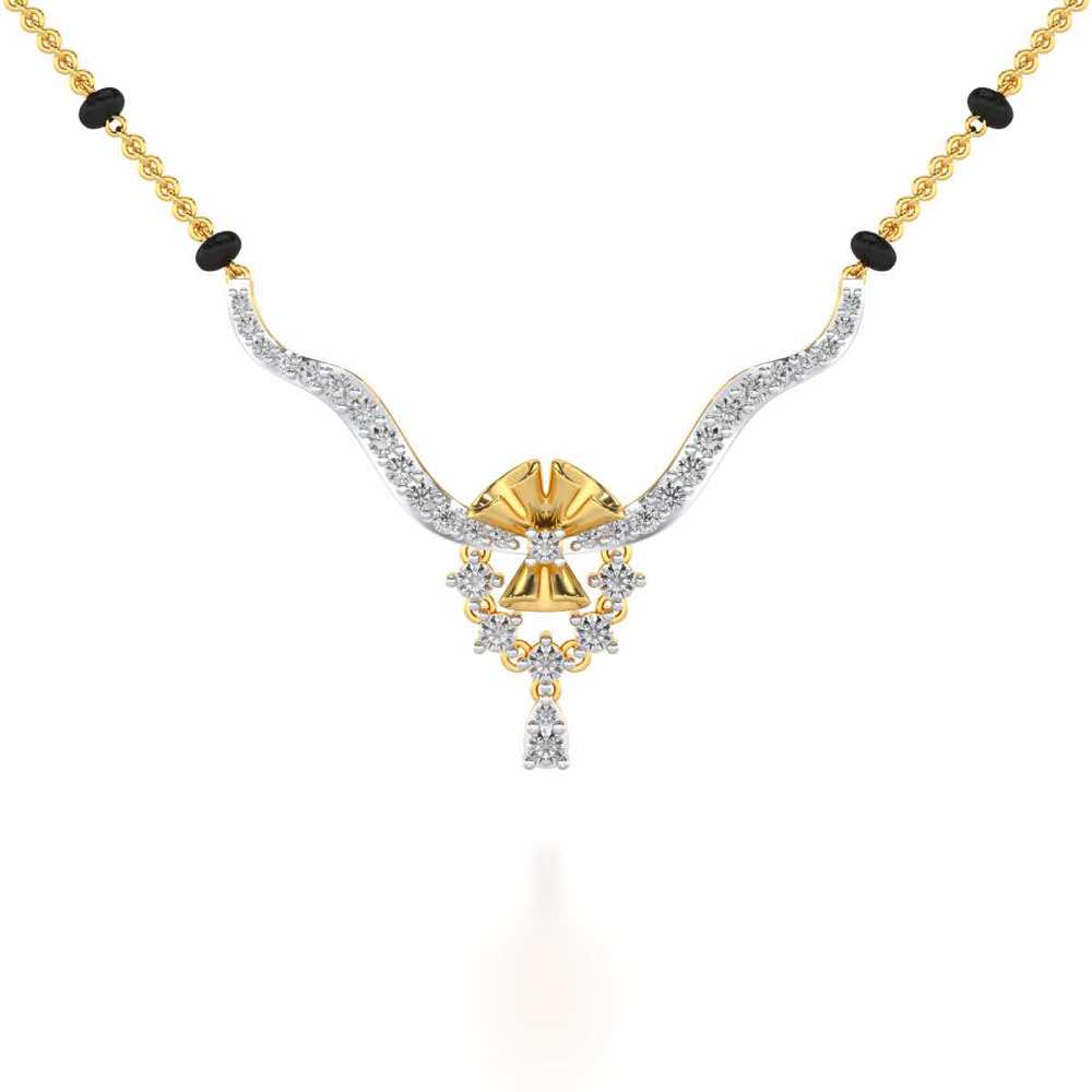 Mint Flora Silver Mangalsutra - Yellow Gold - Image 1