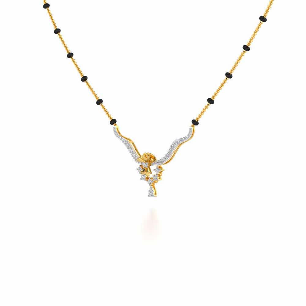 Mint Flora Silver Mangalsutra - Yellow Gold - Image 2