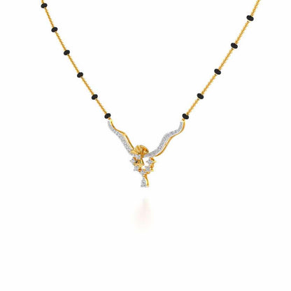 Mint Flora Silver Mangalsutra - Yellow Gold - Image 2